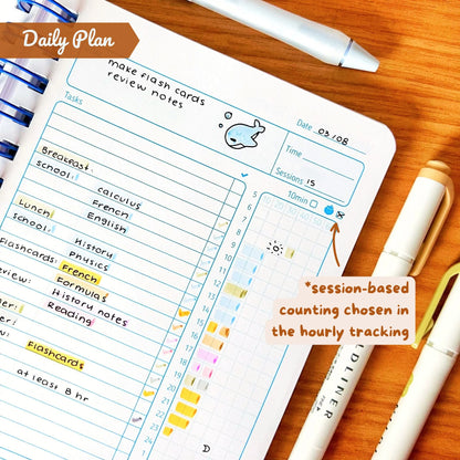 cozygloo Planner d'Études Quotidien Non Daté | Daily To-Do List | Révisions Examen Concours | Technique Pomodoro