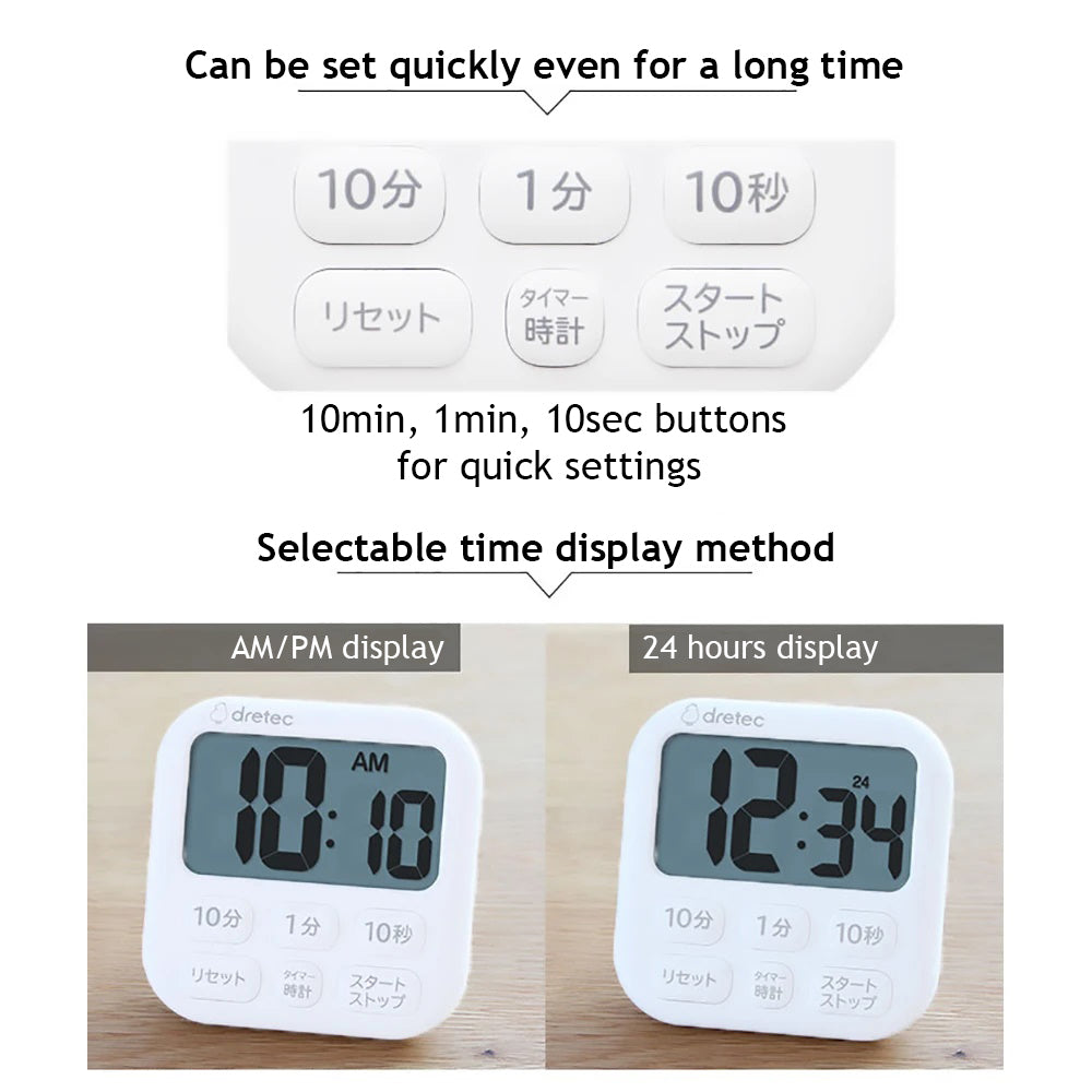 Grande timer da cucina digitale LCD conto alla rovescia orologio allarme  magneti
