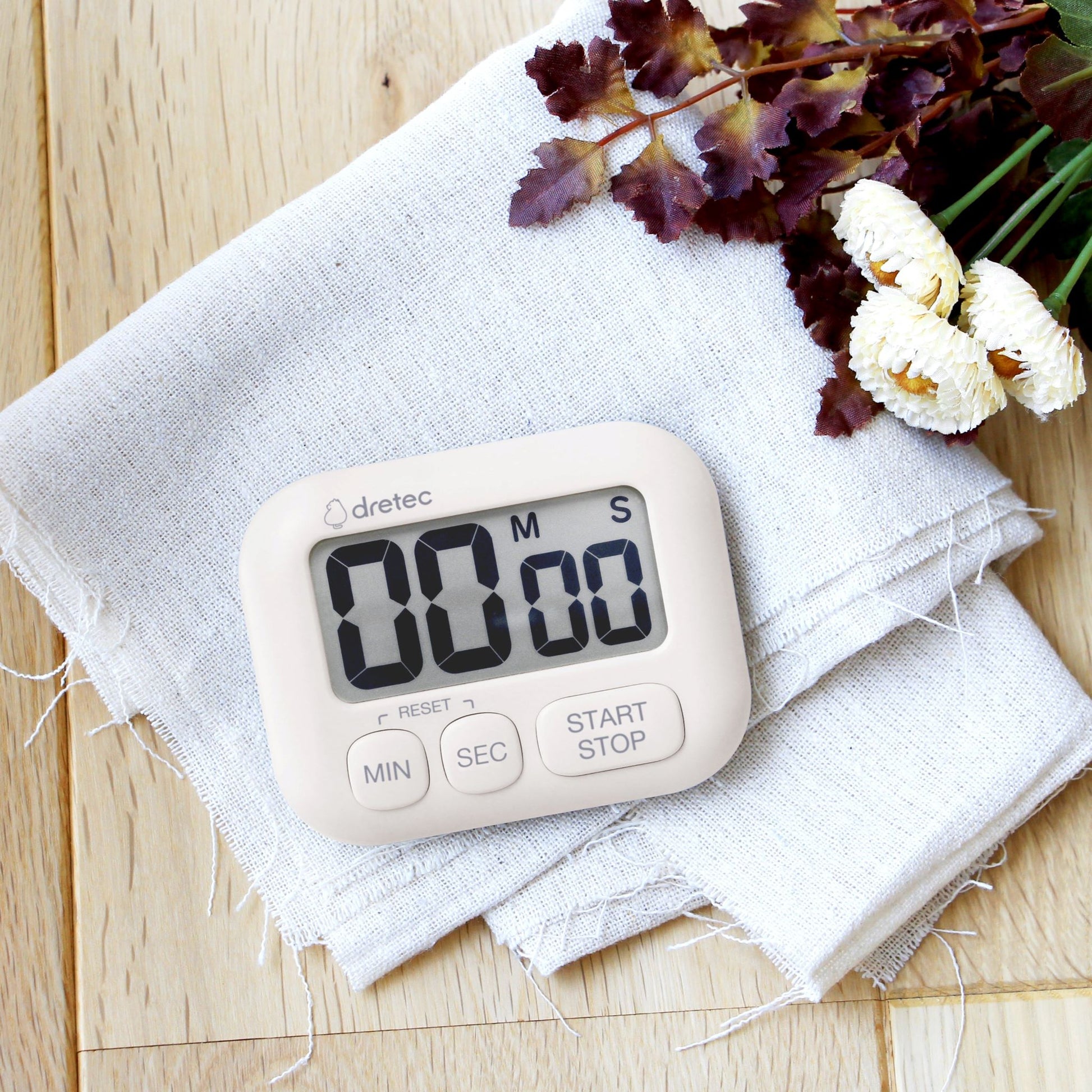 Set of 5 digital kitchen timers, alarm clocks, purple - Wood